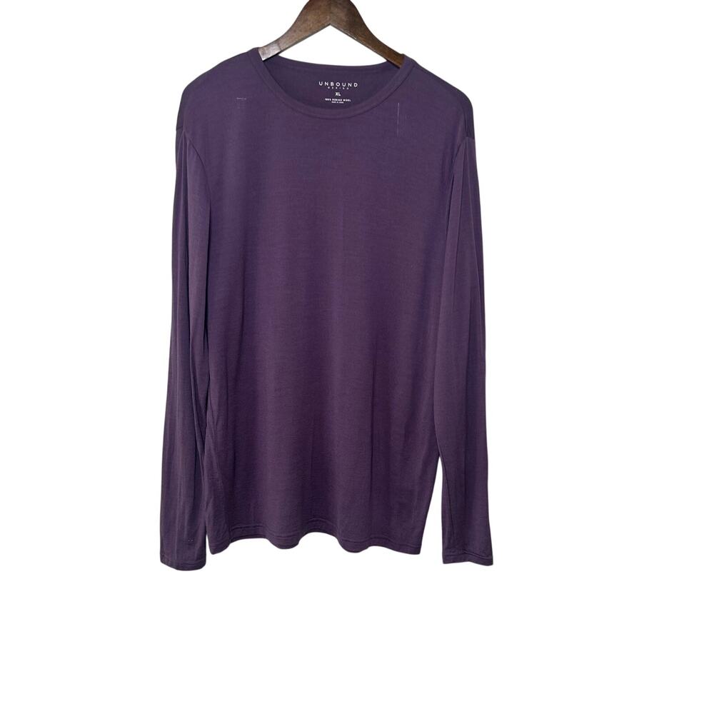Unbound merino men's long sleeve 100% merino wool crew neck t-shirt XL